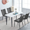 Pair Velvet Dining Chair High Back Chair Set with Metal Legs Modern Kitchen