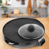 2 in 1 Non stick Electric Grill Hot Pot with Glass Lid BBQ Oven Cooking Kitchen