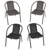 4/6 pcs Outdoor Stacking Plastic Rope Chair Metal Frame Chair Coffee Shop