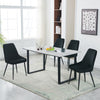 150cm Dining Table Set and 4 PU Leather Chairs Kitchen Marble Effect Grey Table