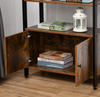 Vintage Industrial Bookcase Rustic Shelf Door Tall Side Cabinet Display Storage