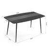 Dining Table Kitchen Table with Adjustable Pads Modern for 4-6 Persons Black