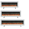 White Wall Recessed Electric Fire Adjustable 9 Colour LED Flame Fireplace Heater
