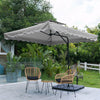 Garden Parasol Banana Cantilever Umbrella Crank Sun Shade Patio Outdoor W/ Base