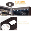 5 LED Lights Jewelry Cabinet Lockable Wall/Door Mounted Jewelry Armoire w/Mirror