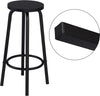 4 x Bar Stools Retro Breakfast Kitchen Bar High Chairs MDF Seat Metal Legs