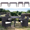 Rattan Glass Table Outdoor Garden Rectangle Patio Dining Tables UK