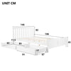 4ft6 Kids Double Bed Frame Wooden Solid Pine Storage Bed Frame with 2 Drawers NS