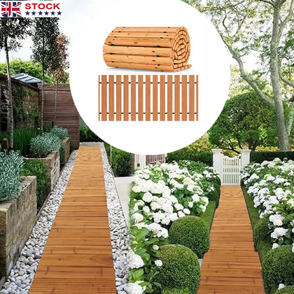 8FT Garden Straight Hardwood Pathway Outdoor Decorative Boardwalk Beach Wedding