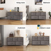 Grey Chest of 5 Drawers Fabric Storage Organizer Unit with Metal Frame Cabinet