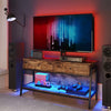 TV Stand Media Cabinet Console Table Entertainment Center w/ LED Shelves