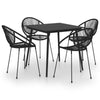 5 Piece Outdoor Dining Set PVC Rattan Black G7X3