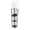 Luxurious Mordern LED 3-Layer Floor Lamp Storage Shelf Reading Light Standing UK
