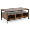 Industrial Coffee Table Wooden Cocktail Center Table with Storage Shelf