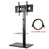 Adjustable Swivel Mount Floor TV Stand with 2 Tier DVD Shelf & Wire Management