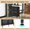 4-Tier Home Bar Table Industrial Metal Wine Bar Cabinet w/ 2 Storage Shelves