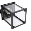 New Black Metal & Glass Outdoor Waterproof Lantern Wall Light Lamp Garden Porch