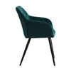 Set of 2 Dining Chairs Velvet Faux Leather Seat Modern Kitchen Chairs