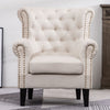 Chesterfield Queen Anne Style Armchair Lounge Sofa Deep Button Chair Fabric Seat