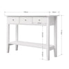 White Console Table 3 Drawer w/Shelf Hallway Hall Table Dressing Table Furniture