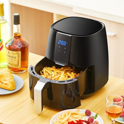 3.8L Black Air Fryer Power Oven Cooker LED Touch Oil Free Low Fat Frying New
