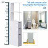 Slim White Bathroom Storage Cabinet Tall Narrow Wooden Compact Drawers Shelves
