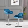 2/4 x Breakfast Bar Stools Bar Chairs Velvet Swivel Chrome Base Gas Lift Kitchen