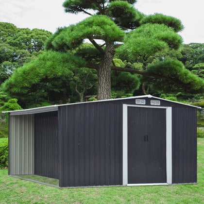 10*8FT Bicycle Parking Shed Apex Roof Garden Tool House Garage Shed Wood Storage