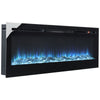 50" Electric Fireplace Heater Wall Insert 12 LED Log Crystal Flame Remote Timer