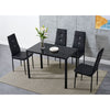Modern Glass Dining Table and 4 Rhinestone Chairs Set Home Kitchen Furniture New