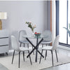 2/4/6pcs Faux Leather Velvet Fabric Dining Chairs Metal Chromed Legs Dining Room
