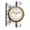 Garden Wall Station Clocks Ornament Double-sided Display Bracket Weatherproof UK