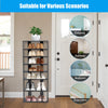 7-tier Double Shoe Storage Tower Organiser Unit Home Display Shelf Rack Stand