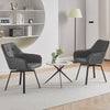 2xSwivel Dining Chairs Grey Faux Leather Padded Seat Dining Room Kitchen