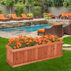 Wooden Garden Raised Bed Outdoor Elevated Planter Flower Box with Drainage Holes