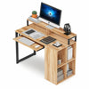 Computer Working Desk Study Table Workstation with Open Shelves for Home Office