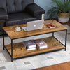 Industrial Coffee Table 2-Tier Storage Centre Table Wood Side Table Living Room
