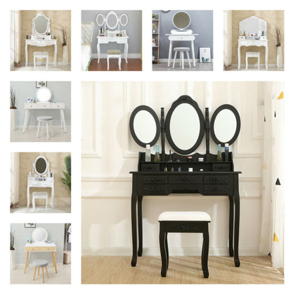 Modern Dressing Table Vanity Table Makeup Desk Dresser Set Home Bedroom Woman BN