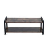 2 Tier Rustic Wood Shoe Rack Vintage Industrial Footwear Organizer Shelf Bench