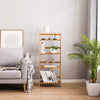 4 Tier Ladder Bookshelf Shelf Unit Bamboo Bookcase Bathroom Storage Display Rack