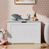 Large White Wooden Toy Box Kids Room Bedroom Storage Organiser Chest Lid Ottoman