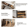 Dressing Table Vanity Set Makeup Desk with Dimmable LED Light Mirror Stool Wood