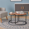 Nesting Coffee Table Set of 2 3 End Table Stacking Side Table Wood/Marble Effect