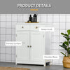 Bathroom Floor Storage Cabinet w/ 2 Drawers Door Cupboard White