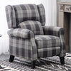Upholstered Tartan Checked Recliner Wingback Armchair Fireside Sofa Chair Lounge