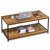 Industrial Coffee Table 2-Tier Storage Centre Table Wood Side Table Living Room