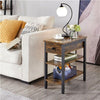 3 Tier End Table with Drawer and Shelves Slim Side Table Nightstands for Bedroom