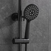 Bathroom Round Thermostatic Mixer Shower Set Matte Black Exposed Twin Head Valve