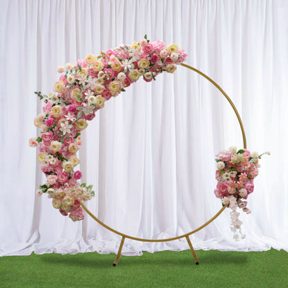 Round Wedding Celebration Backdrop Decor Stand Rack Balloon Flower Sash Rack