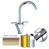 Modern Kitchen Sink Mixer Tap Chrome Monobloc Basin Twin Lever Taps Swivel 360°